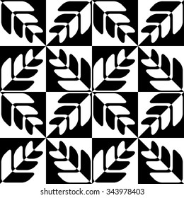 Seamless Star Pattern. Vector Black and White Background. Regular Texture