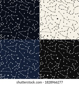 Seamless star pattern in vector 
constellations of the zodiac signs