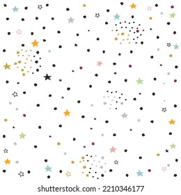 Seamless star pattern and vector illustration