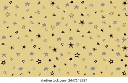 Seamless star pattern vector illustration. Repeating design elements for printing on wrapping paper. Scattered stars abstract background.