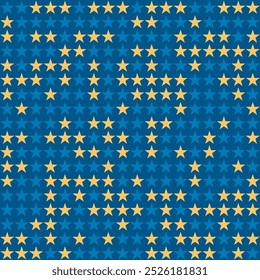 Seamless star patterns on blue background.
