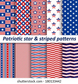 Seamless star & striped patterns