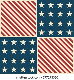 Seamless star & striped patterns - Ornamental Design for Independence Day
