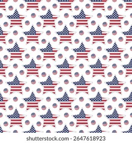 Seamless star USA flag pattern. Patriotic american holiday background