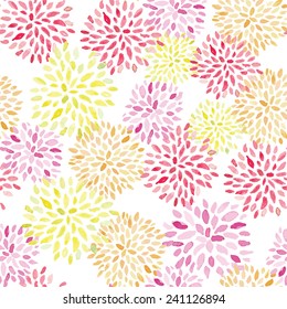 Seamless Starbursts Pink Orange Flower Burst Vector Background 