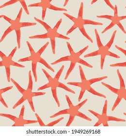 Seamless starfish vector print design