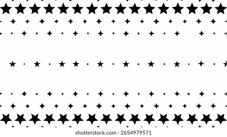 Seamless Starry Background Pattern, Vector with White Base