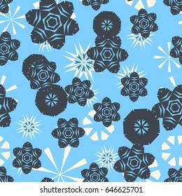 Seamless stars and circle abstract pattern