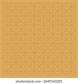 Estrellas sin costuras y patrones cruzados en color dorado version1. Vector arte de línea de estrellas geométricas y cruz