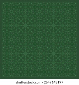 seamless stars and cross patterns green color version 1. Vector line art of geo metric stars and cross