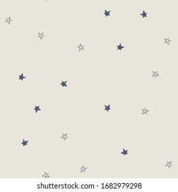 Seamless stars light pattern in doodle style. Trendy texture for your design