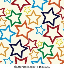 seamless stars pattern, abstract texture, vector art illustration