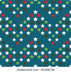 Seamless stars Pattern. Seamless beads pattern. Abstract Vector Background. Garlands of stars. Christmas Pattern. New year dark background. Geometric Pattern. Wavy backdrop. Vector Regular Texture