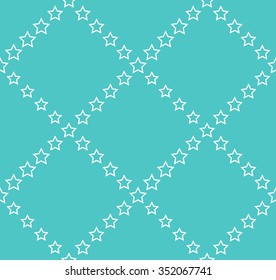 Seamless stars Pattern. Seamless beads pattern. Abstract Vector Background. Garlands of stars. Christmas Pattern. New year turquoise background. Geometric Pattern. Wavy backdrop.Vector Regular Texture