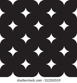 Seamless stars pattern in black background