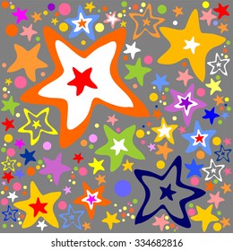 Seamless stars pattern in blue. Vector Illustration 