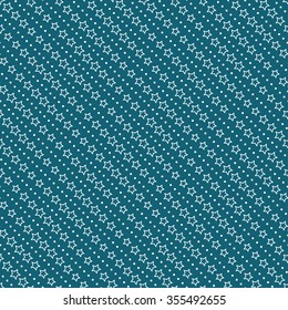 Seamless stars pattern. Circle pattern. Garlands of stars and circles. Beads pattern. Abstract Vector Background. Christmas Pattern. New year dark background. Geometric Pattern. Vector Regular Texture