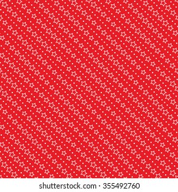 Seamless stars pattern. Circle pattern. Garlands of stars and circles. Beads pattern. Abstract Vector Background. Christmas Pattern. New year red background. Geometric Pattern. Vector Regular Texture