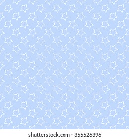 Seamless stars pattern. Circle pattern. Garlands of stars and circles. Beads Zigzag pattern. Abstract Background. Christmas Pattern. New year blue background. Geometric Pattern. Vector Regular Texture