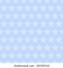 Seamless stars pattern. Circle pattern. Garlands of stars and circles. Beads pattern. Abstract Background. Christmas Pattern. New year blue background. Mosaic.Geometric Pattern. Vector Regular Texture