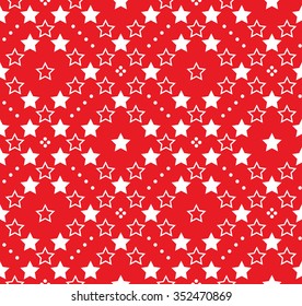 Seamless stars pattern. Garlands of stars. Abstract Vector Background. Seamless Christmas Pattern. New year red background. Zigzag Pattern. Geometric Pattern. Wavy backdrop. Vector Regular Texture