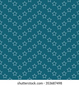 Seamless stars pattern. Garlands of stars. Beads wavy pattern. Zigzag pattern. Abstract Background. Christmas Pattern. New year turquoise background. Geometric Pattern. Vector Regular Texture