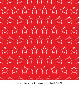 Seamless stars pattern. Garlands of stars. Beads pattern. Abstract Vector Background. Christmas Pattern. New year red background. Geometric Pattern. Vector Regular Texture