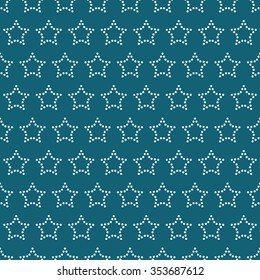 Seamless stars pattern. Garlands of stars. Beads pattern. Abstract Vector Background. Christmas Pattern. New year turquoise background. Geometric Pattern. Vector Regular Texture