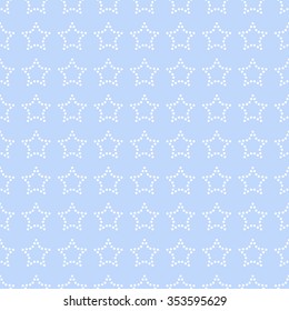 Seamless stars pattern. Garlands of stars. Seamless circle pattern. Beads pattern. Abstract Background. Seamless Christmas Pattern. New year blue background. Geometric Pattern. Vector Regular Texture