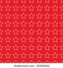 Seamless stars pattern. Garlands of stars. Seamless circle pattern. Beads pattern. Abstract Background. Seamless Christmas Pattern. New year red background. Geometric Pattern. Vector Regular Texture