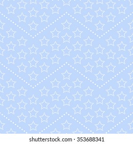 Seamless stars pattern. Garlands of stars. Seamless circle pattern. Beads Zigzag pattern. Abstract Background. Christmas Pattern. New year blue background. Geometric Pattern. Vector Regular Texture