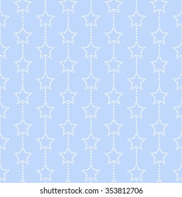 Seamless stars pattern. Garlands of stars. Seamless circle pattern. Beads pattern. Abstract Vector Background. Christmas Pattern. New year blue background. Geometric Pattern. Vector Regular Texture