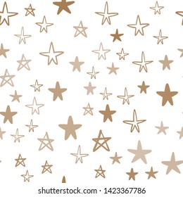 Seamless stars pattern. Hand drawn star doodles texture background.