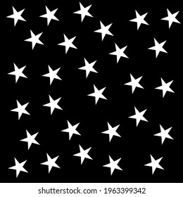 Seamless stars pattern on black background. Vector illustration design.