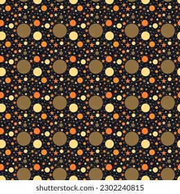 Seamless stars pattern on dark background. Star vector illustration