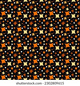 Seamless stars pattern on dark background. Star vector illustration