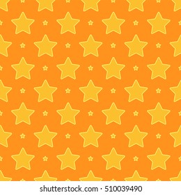 Seamless stars pattern. Stars pattern on orange background. Abstract vector illustration.