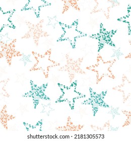 seamless stars pattern Seamless pattern on a white background with stars of different sizes and colors.