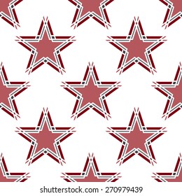 Seamless stars pattern in red and gray tones