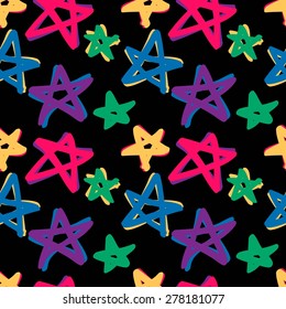 seamless stars pattern in retro color. 10 eps