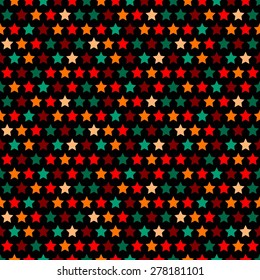 seamless stars pattern in retro color. 10 eps