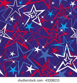Seamless stars pattern. Vector illustration.