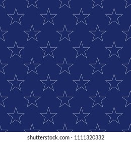Seamless stars pattern. Vector patriotic background.