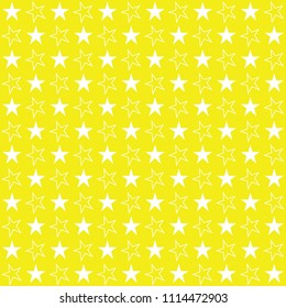 Seamless stars yellow pattern, vector illustration, star background