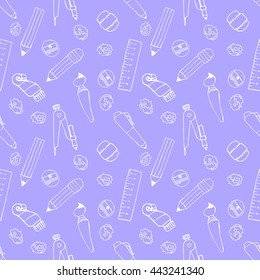 Seamless stationery pattern background vector