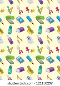 seamless stationery pattern,cartoon vector illustration