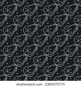 Seamless steak pattern. Drawn meat background