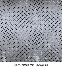 Seamless steel diamond plate vector