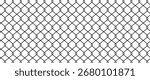 Seamless steel wire chain link fence vector pattern, realistic metal mesh background.