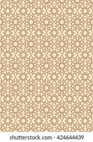 Seamless stellar pattern in Arabian style. Background with seamless pattern in islamic style. Vector illustration